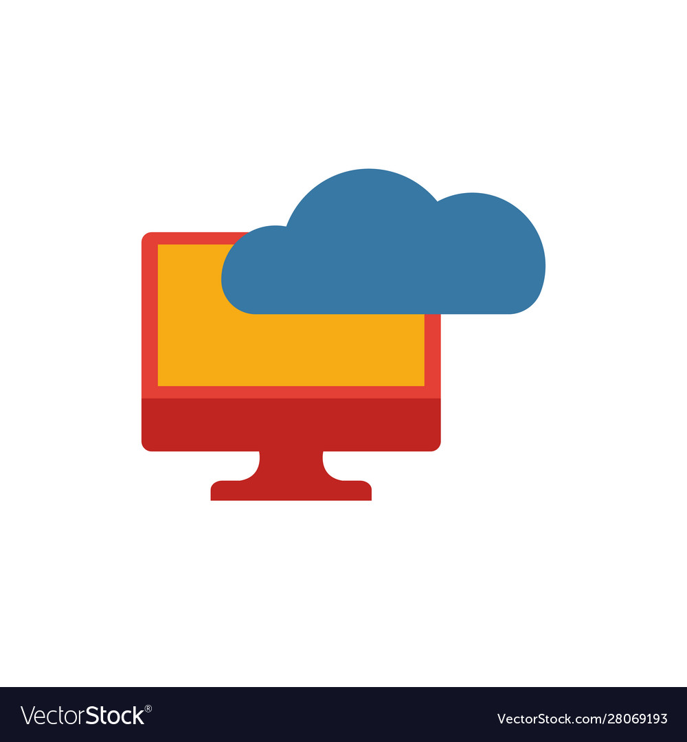 Cloud computing icon colored simple elements from vector image Cloud computing icon colored simple elements from