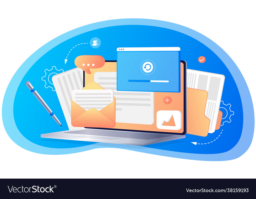 Concept web design website page development vector image Concept web design website page development