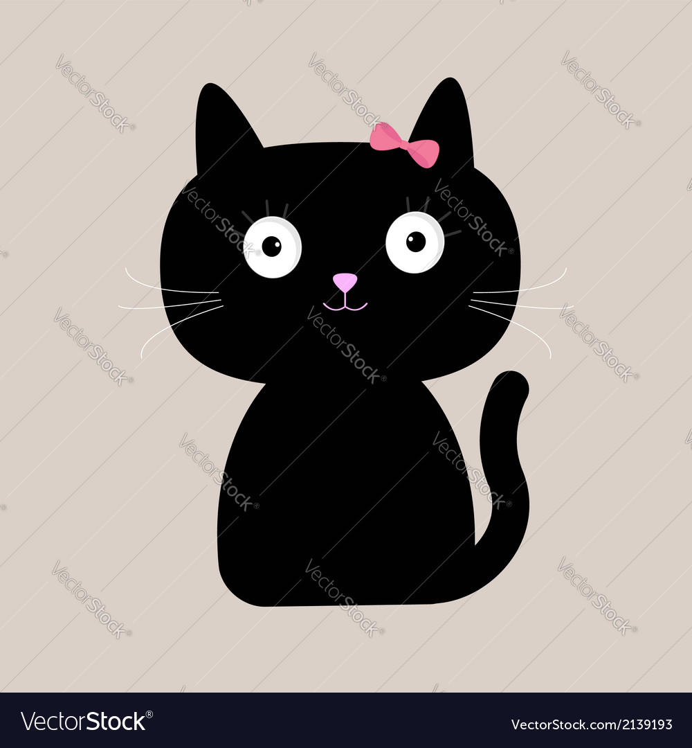 funny black cat making angry face on pink background Stock Photo