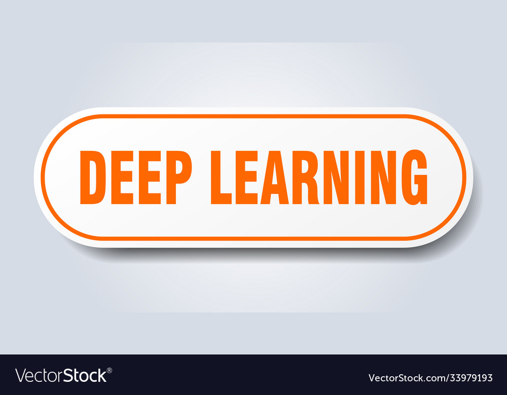 Deep learning sign rounded isolated button white