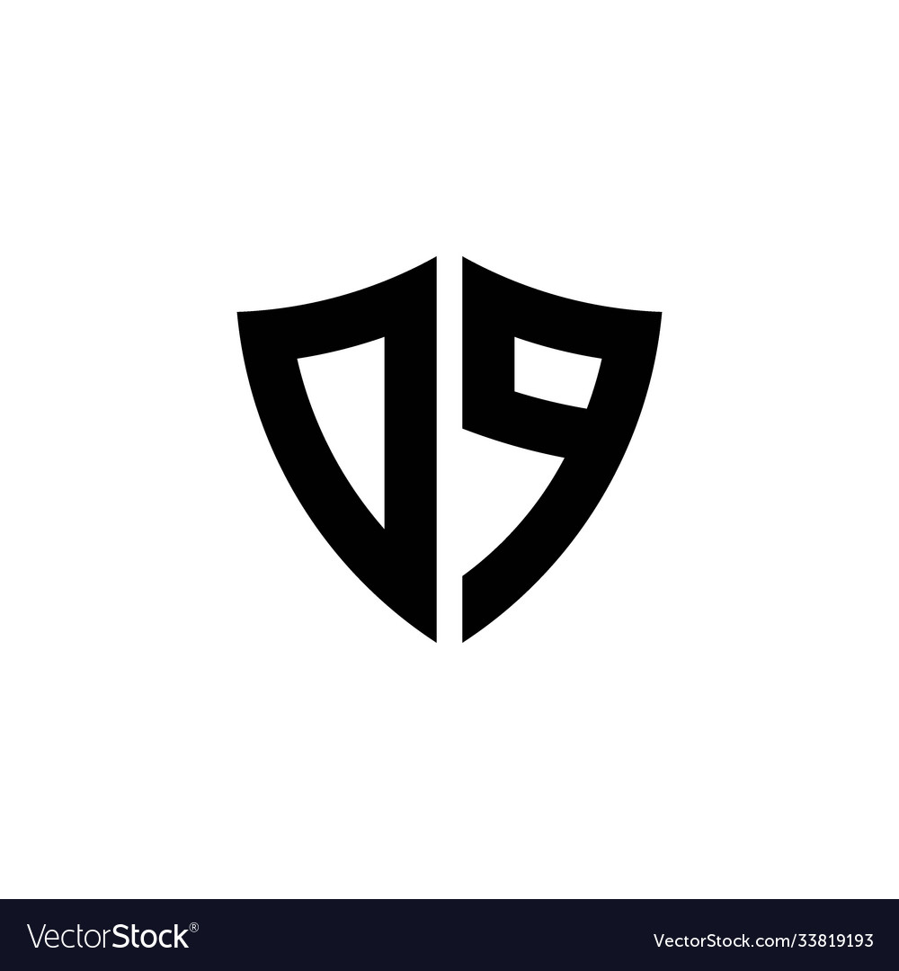Dp monogram logo with shield shape design template