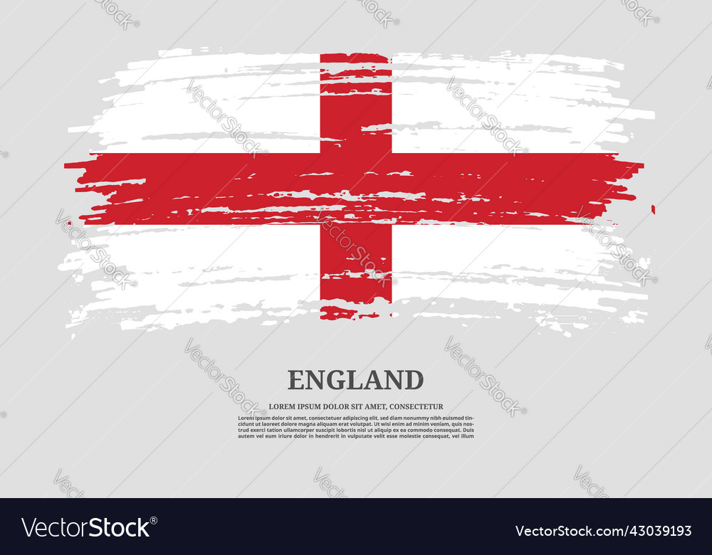 England flag with brush stroke effect