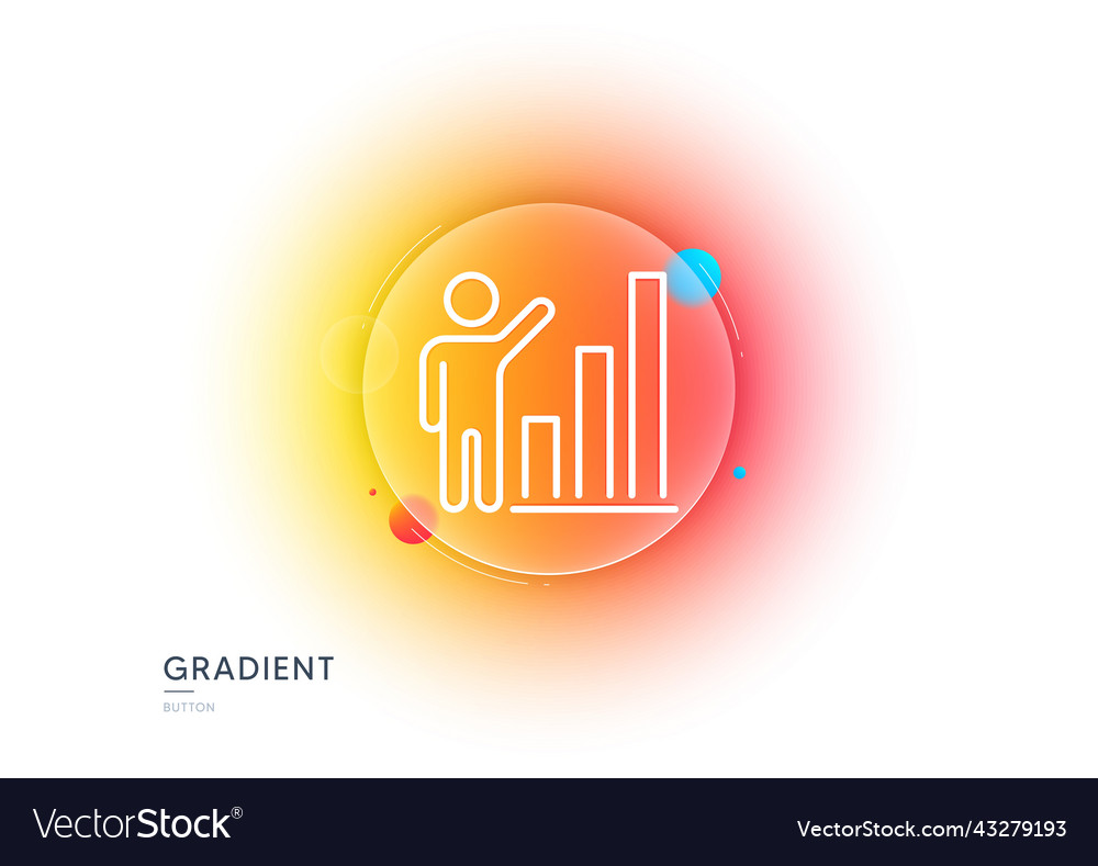 Graph line icon column chart sign gradient blur vector image Graph line icon column chart sign gradient blur