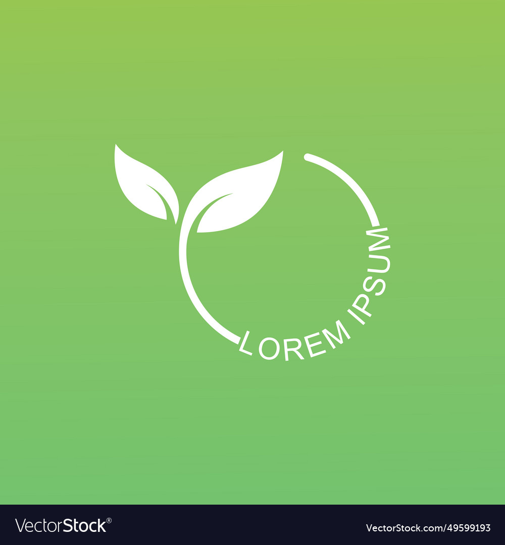 Green leaf logo garden plants and nature design vector image Green leaf logo garden plants and nature design