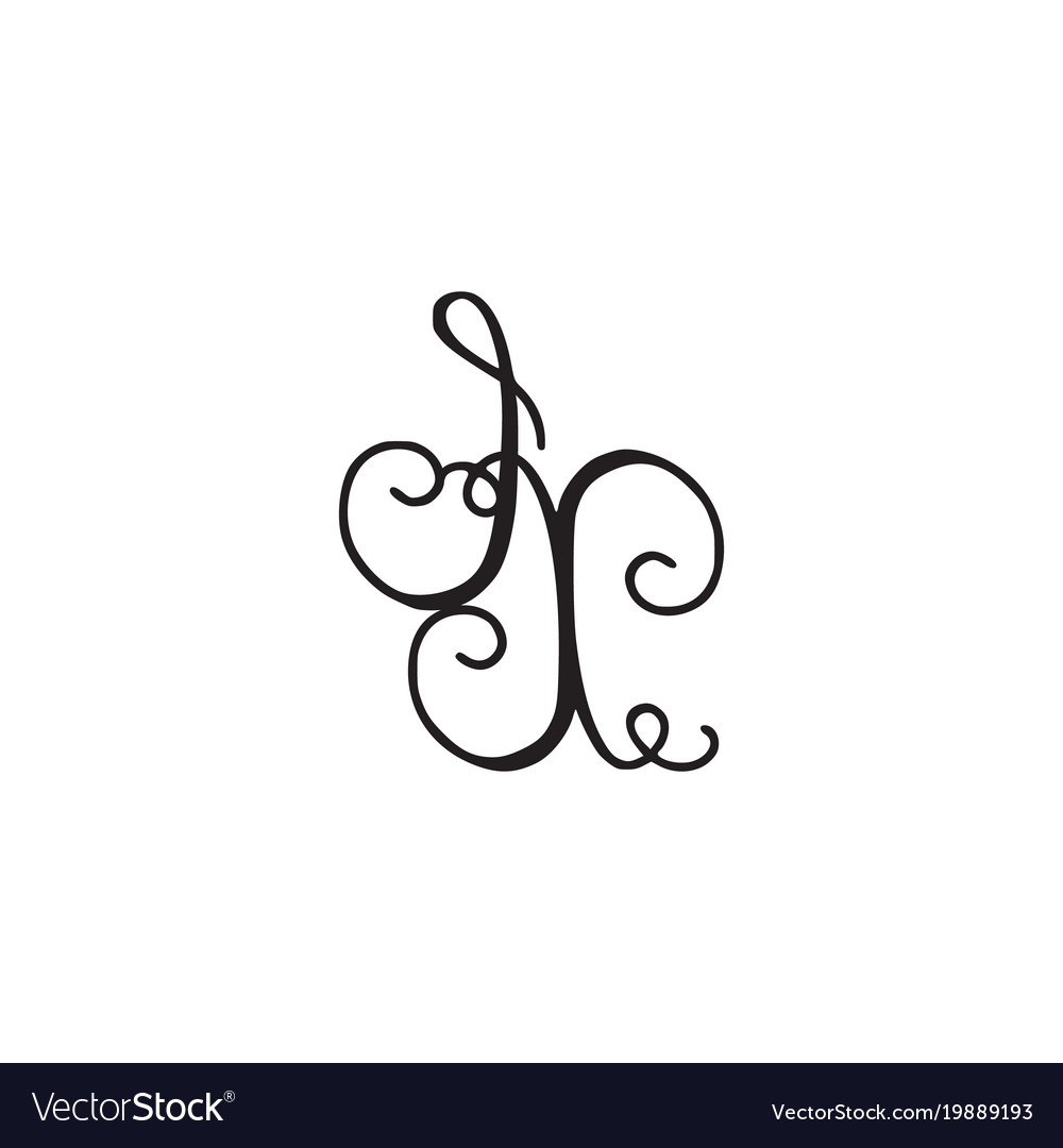 Handwritten Monogram Ix Icon Royalty Free Vector Image