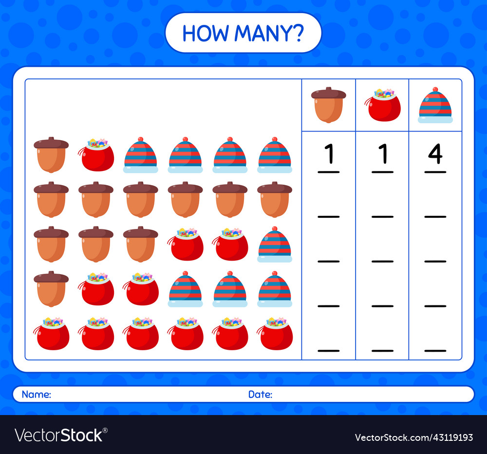 How many counting game with christmas icon