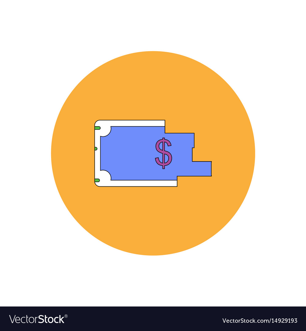 In flat design of torn dollar