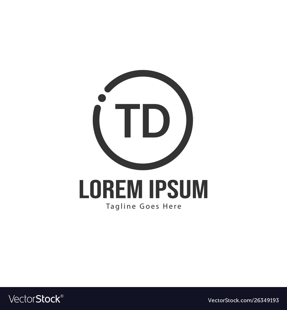 Initial td logo template with modern frame vector image Initial td logo template with modern frame