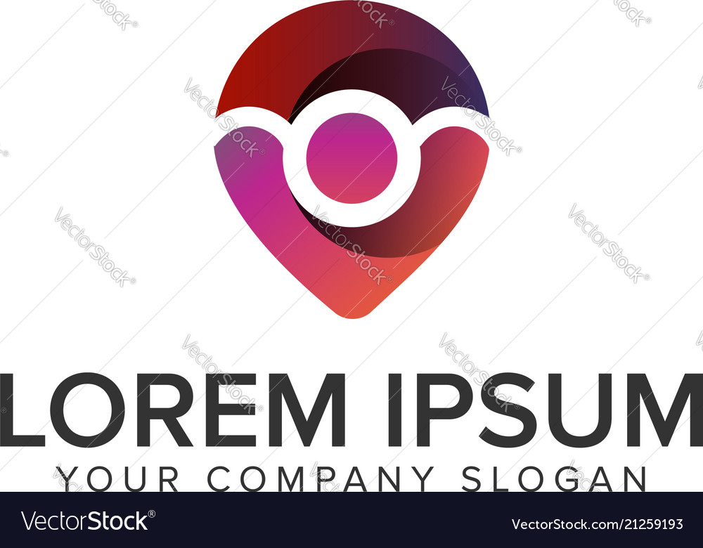 Map pointer 3d logo