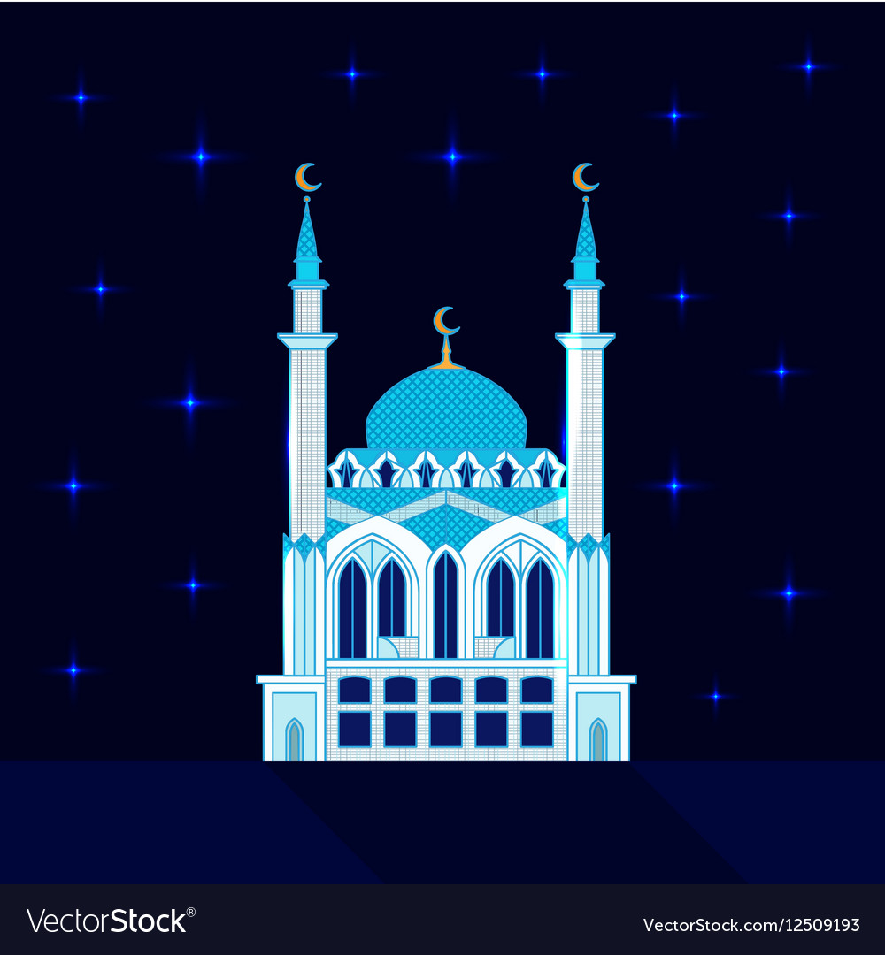 Mosque at night flat