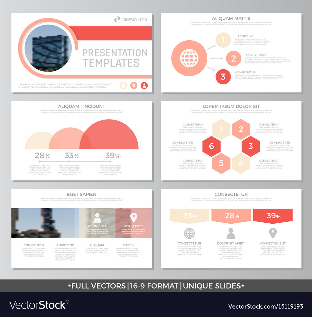 Red Presentation Elements – Slide Set