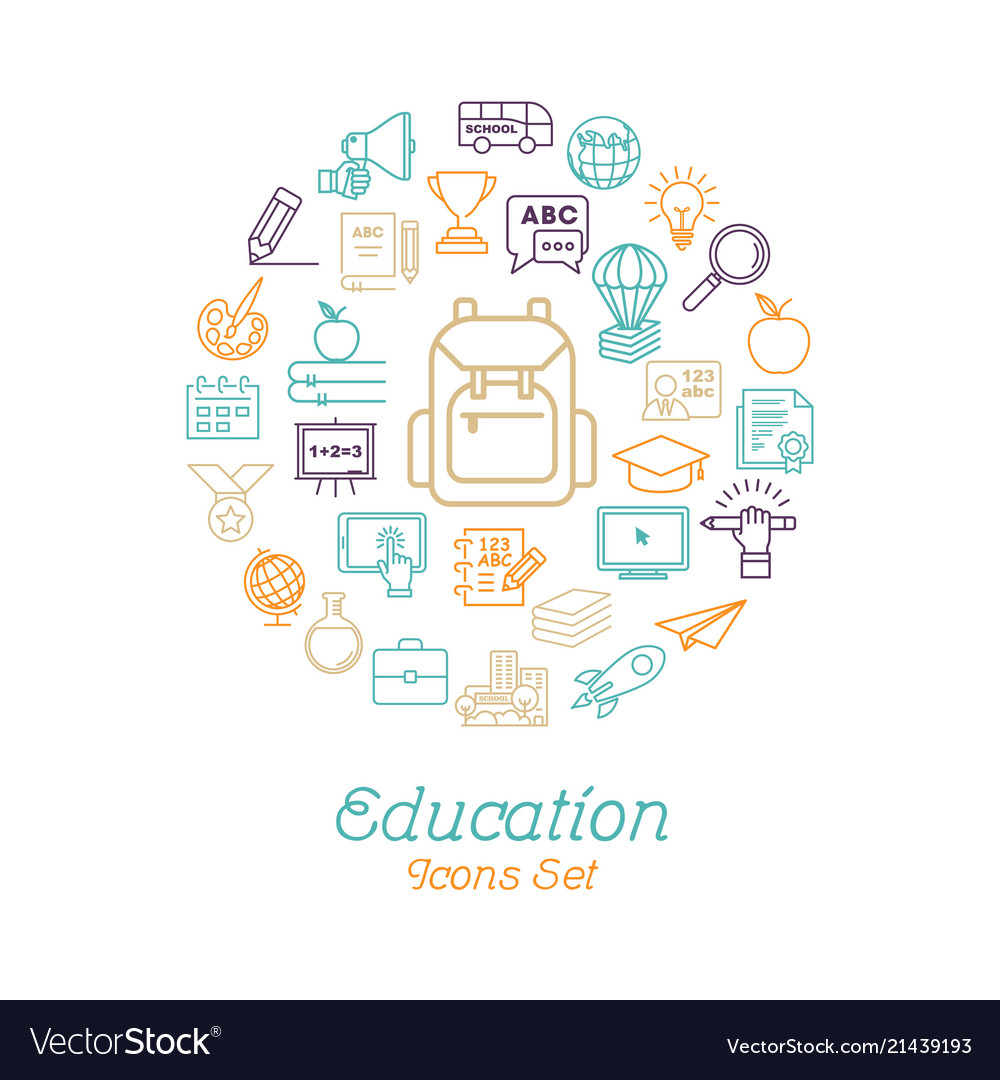 Round line education concept for back to school