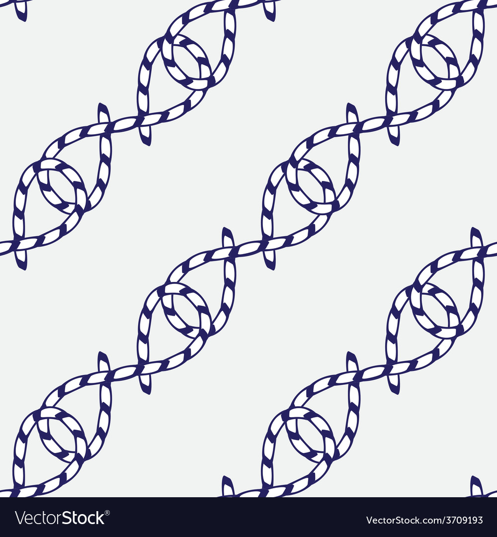 Seamless pattern with sea elements rope