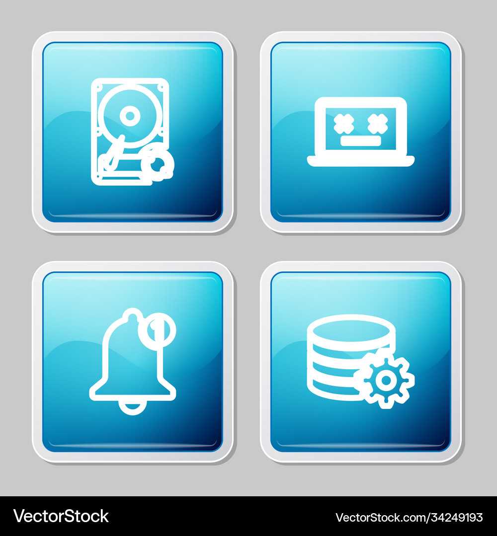 Set line hard disk drive hdd sync refresh dead Vector Image
