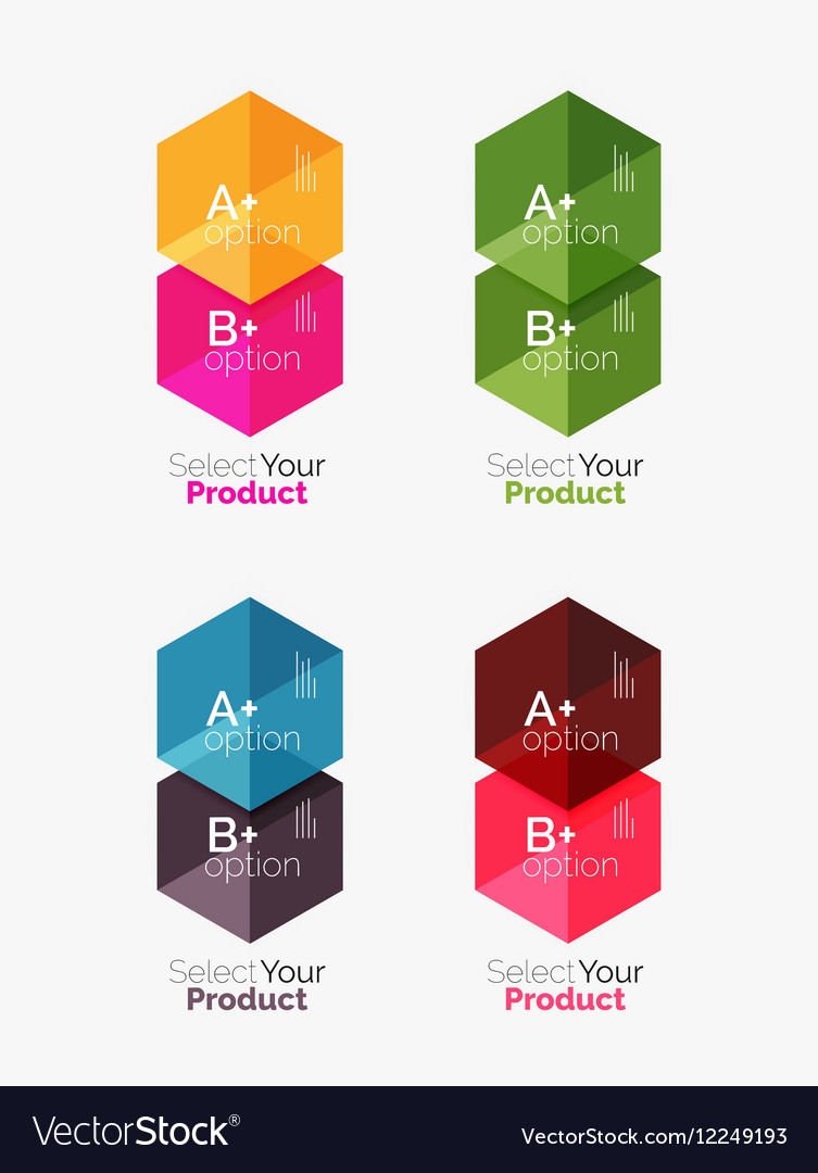Set of business hexagon layouts with text