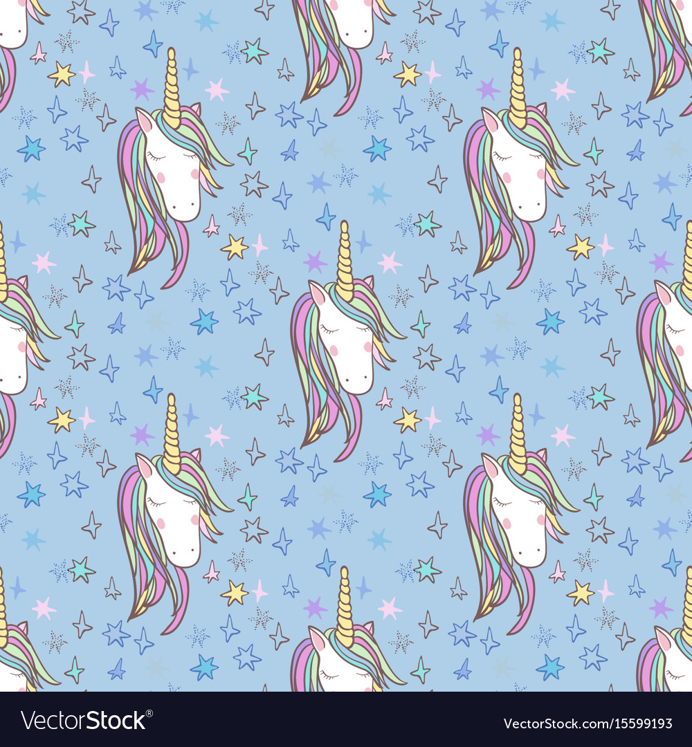 Unicorn rainbow seamless pattern