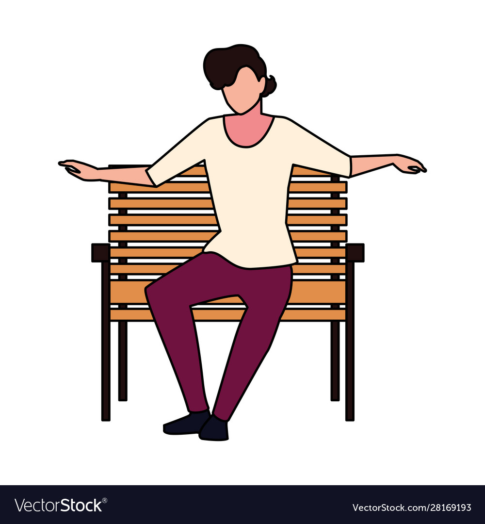 Junger Mann sitzt im Stuhl auf weißem Hintergrund vector image Junger Mann sitzt im Stuhl auf weißem Hintergrund