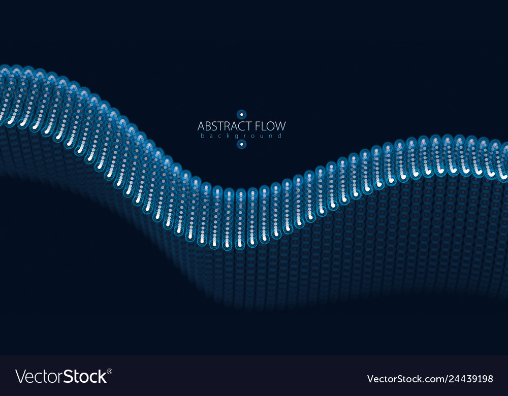 3d particles mesh array wave sound flowing Vector Image 3d particles mesh array wave sound flowing
