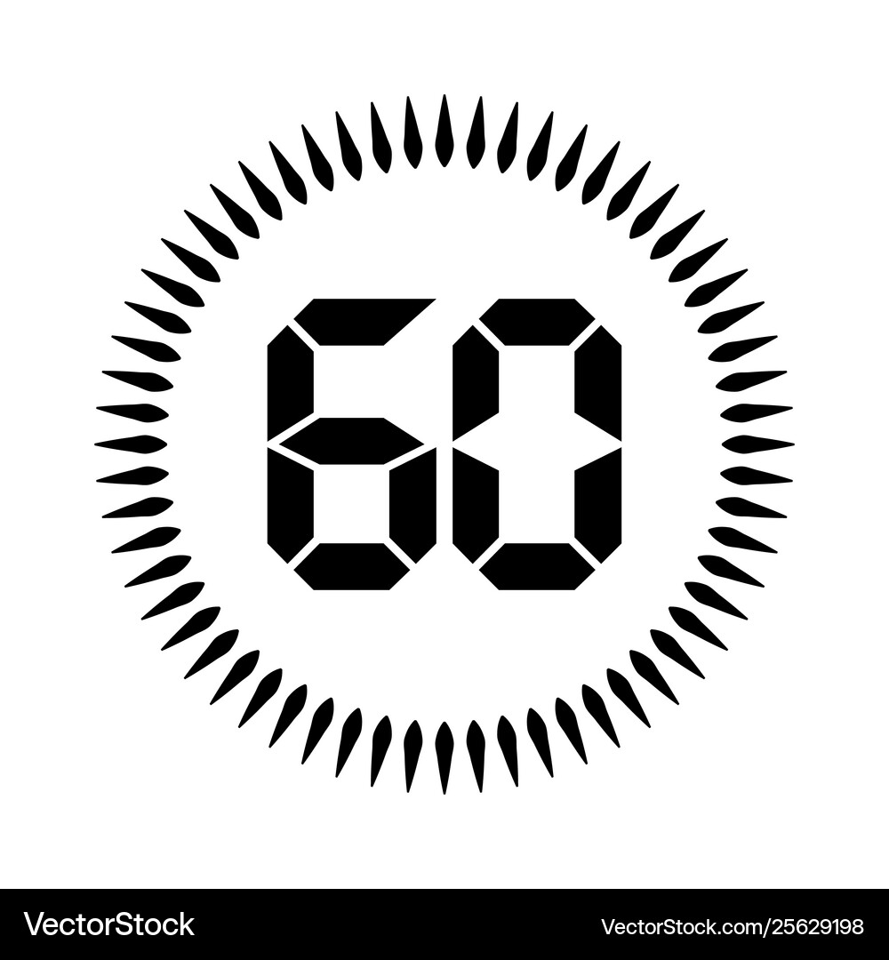 60 minutes or seconds Royalty Free Vector Image