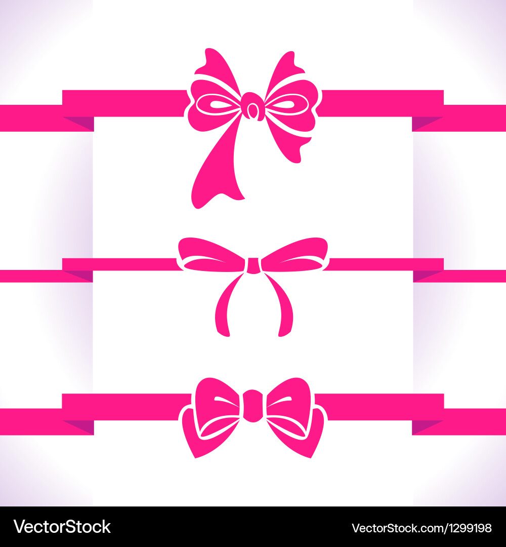 Bow set Royalty Free Vector Image - VectorStock