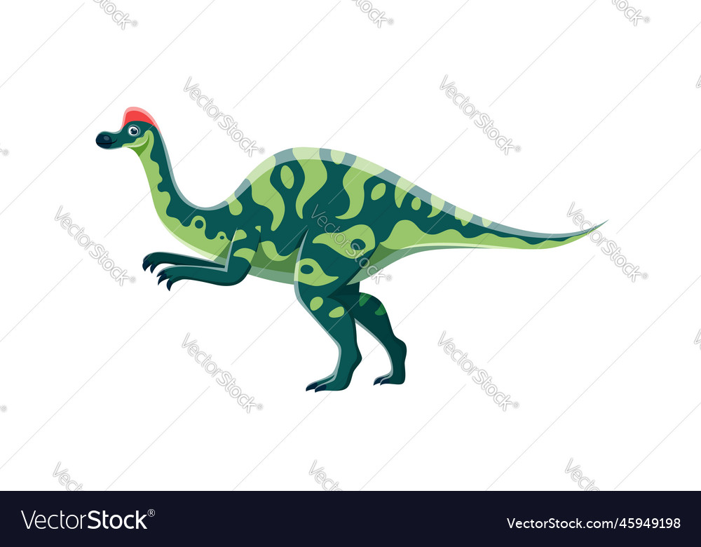 Cartoon hypacrosaurus dinosaur funny character Vector Image