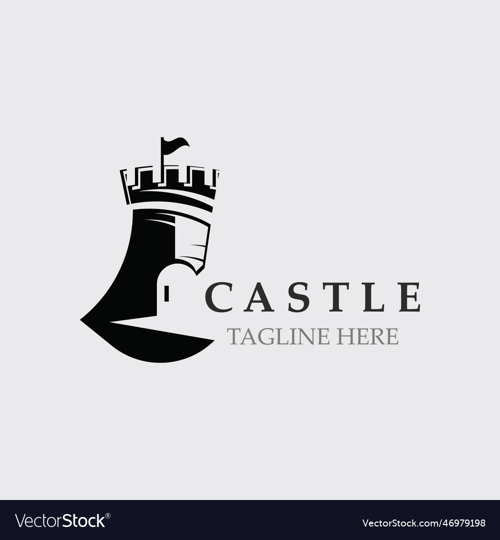 Castle logo graphic template design ancient