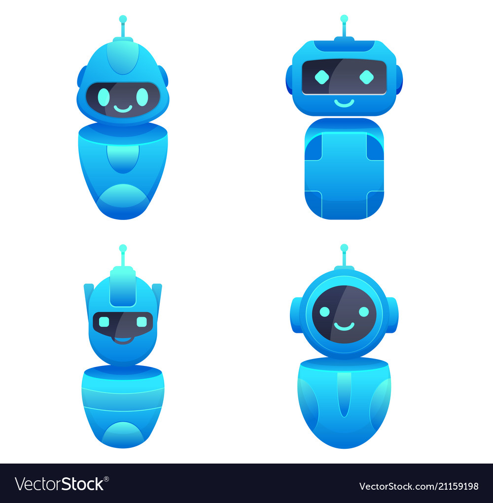 Chatbots character set vector image Chatbots character set