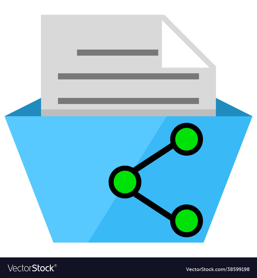 Digital file folder shared icon doodle