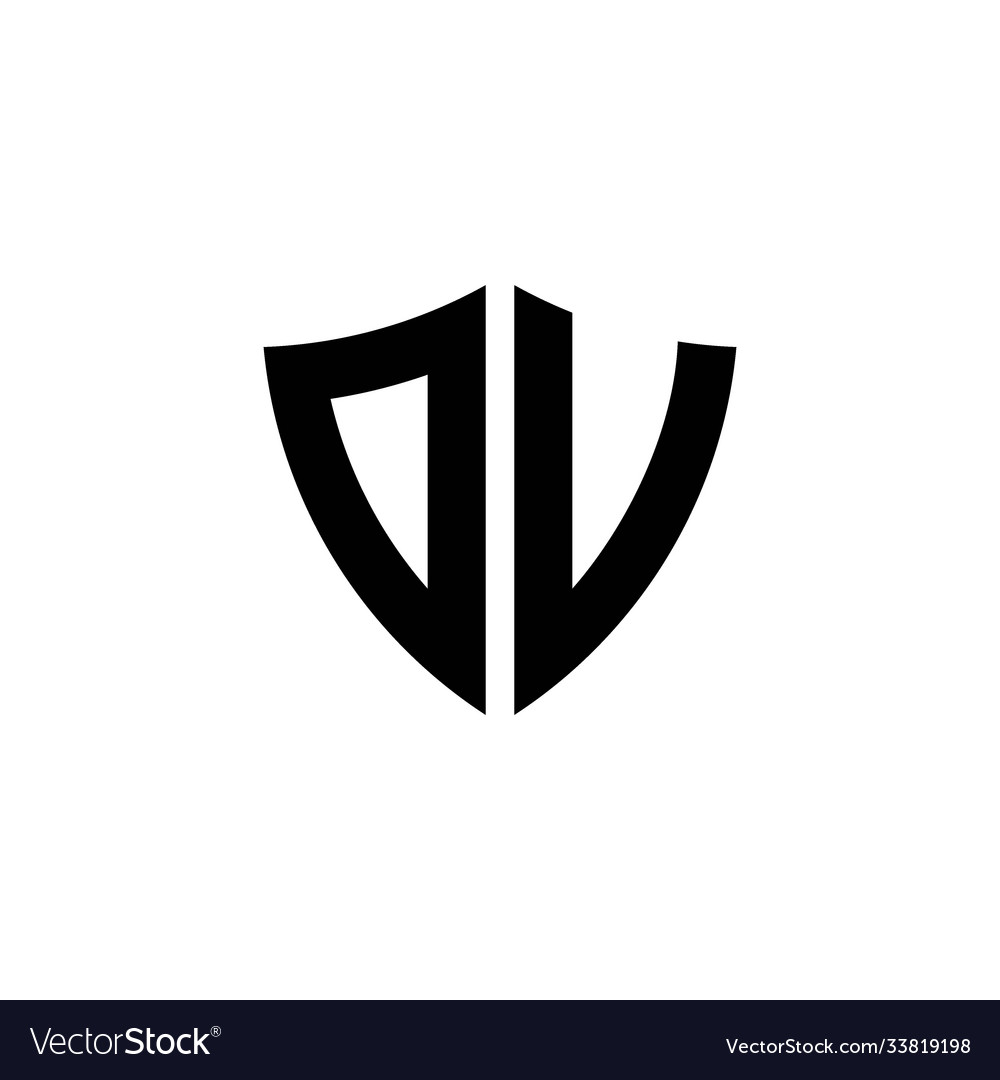 Dv monogram logo with shield shape design template