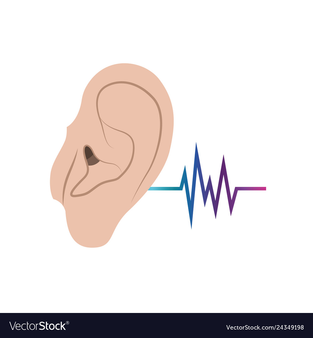 Ear with sound wave avatar character