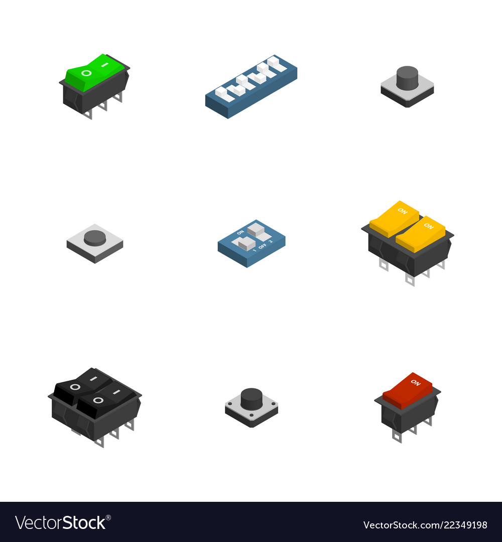 Electrical Buttons and Switches - Isometric