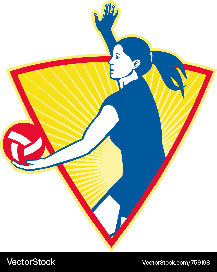 Female Volleyball Player Serving Ball Royalty Free Vector