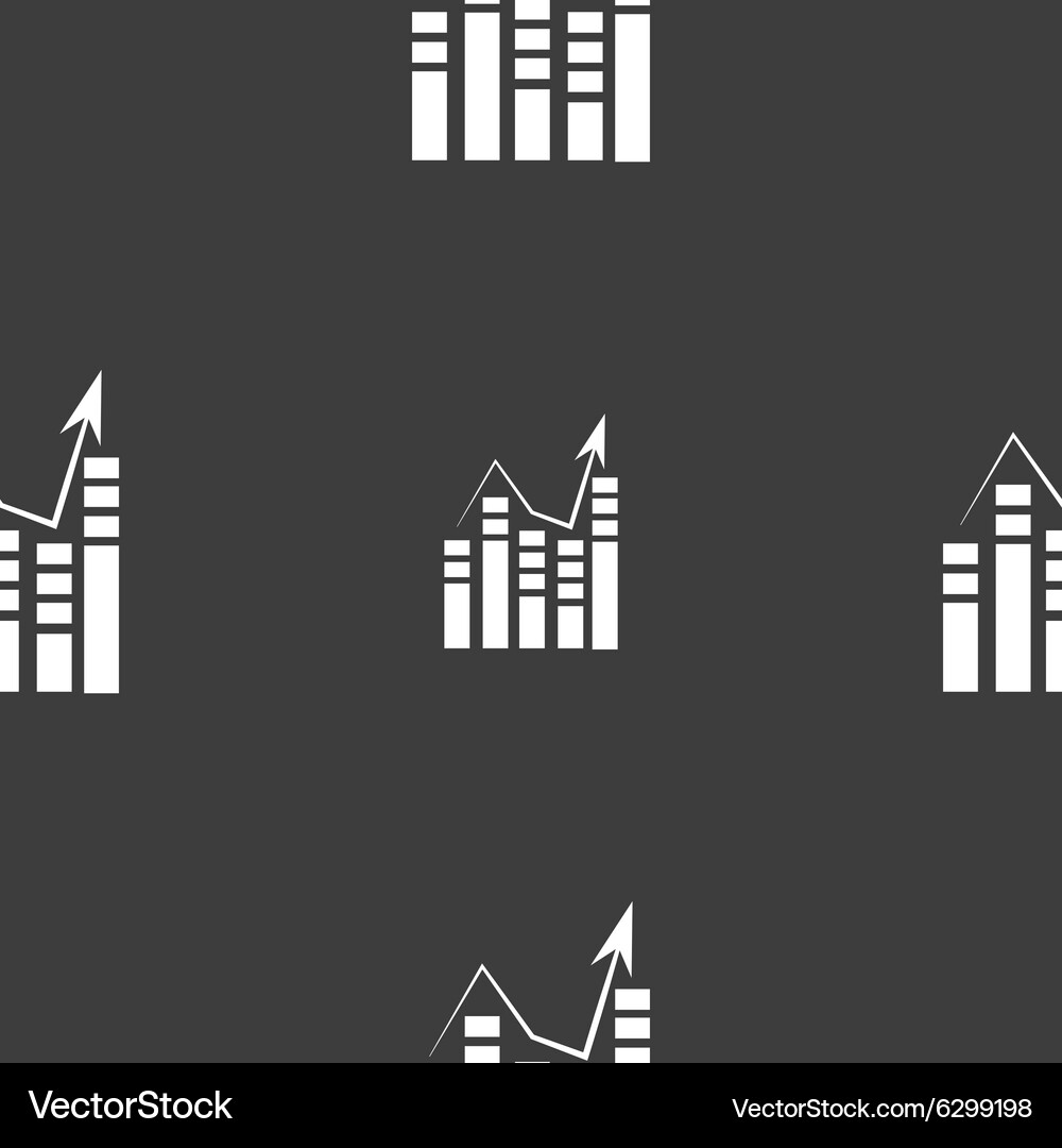 Graph icon sign seamless pattern on a gray Vector Image