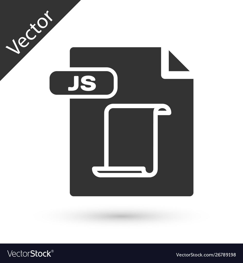 Grey js file document download button icon