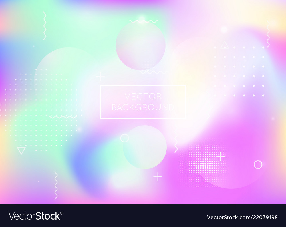 Holographic background with liquid shapes dynamic Vector Image