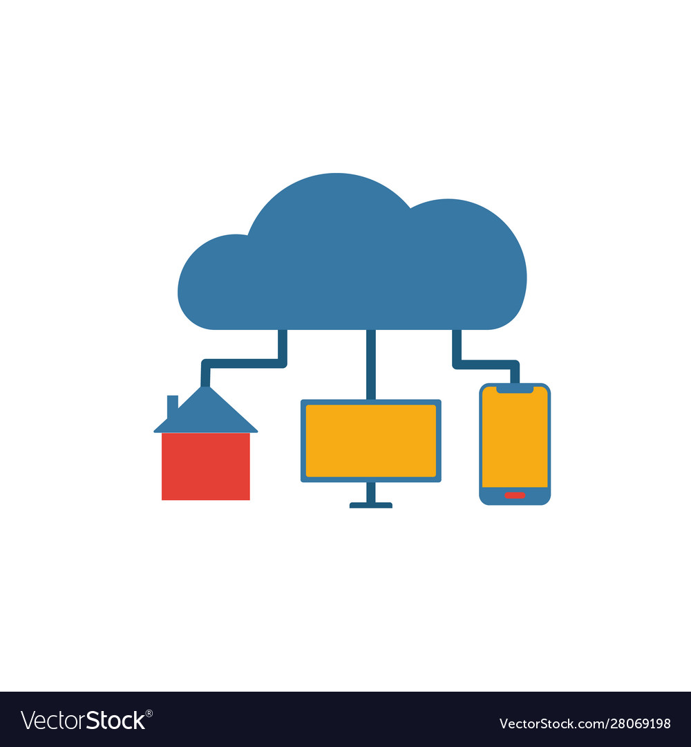 Internet of things icon colored simple elements Vector Image Internet of things icon colored simple elements