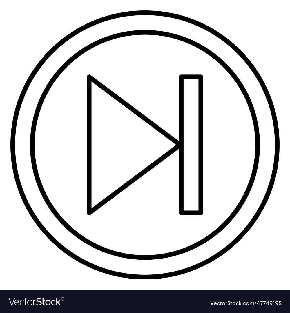 Media player - skip button icon in black vector image Media player - skip button icon in black