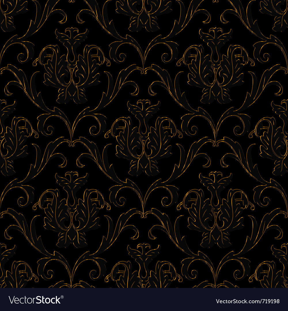 gold and black floral wallpaper