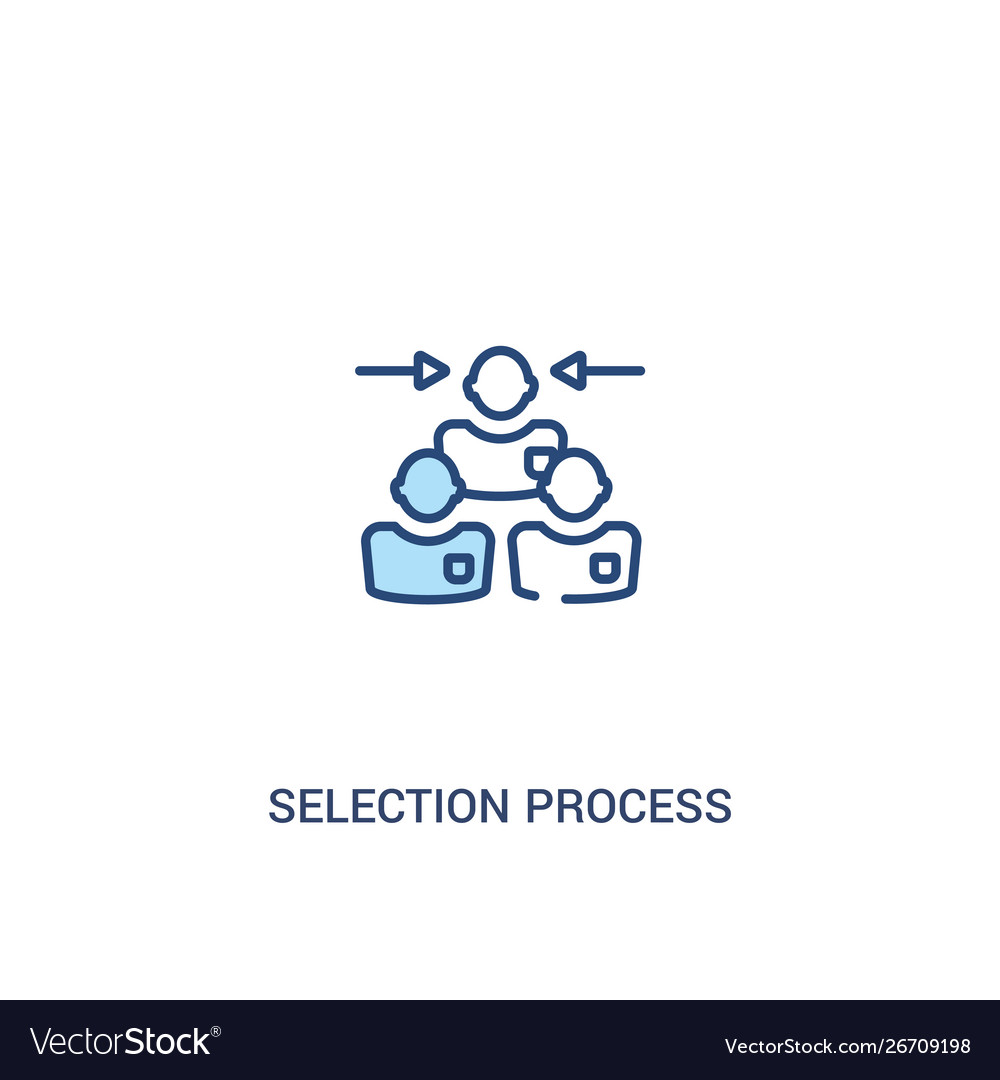 Selection process concept 2 colored icon simple