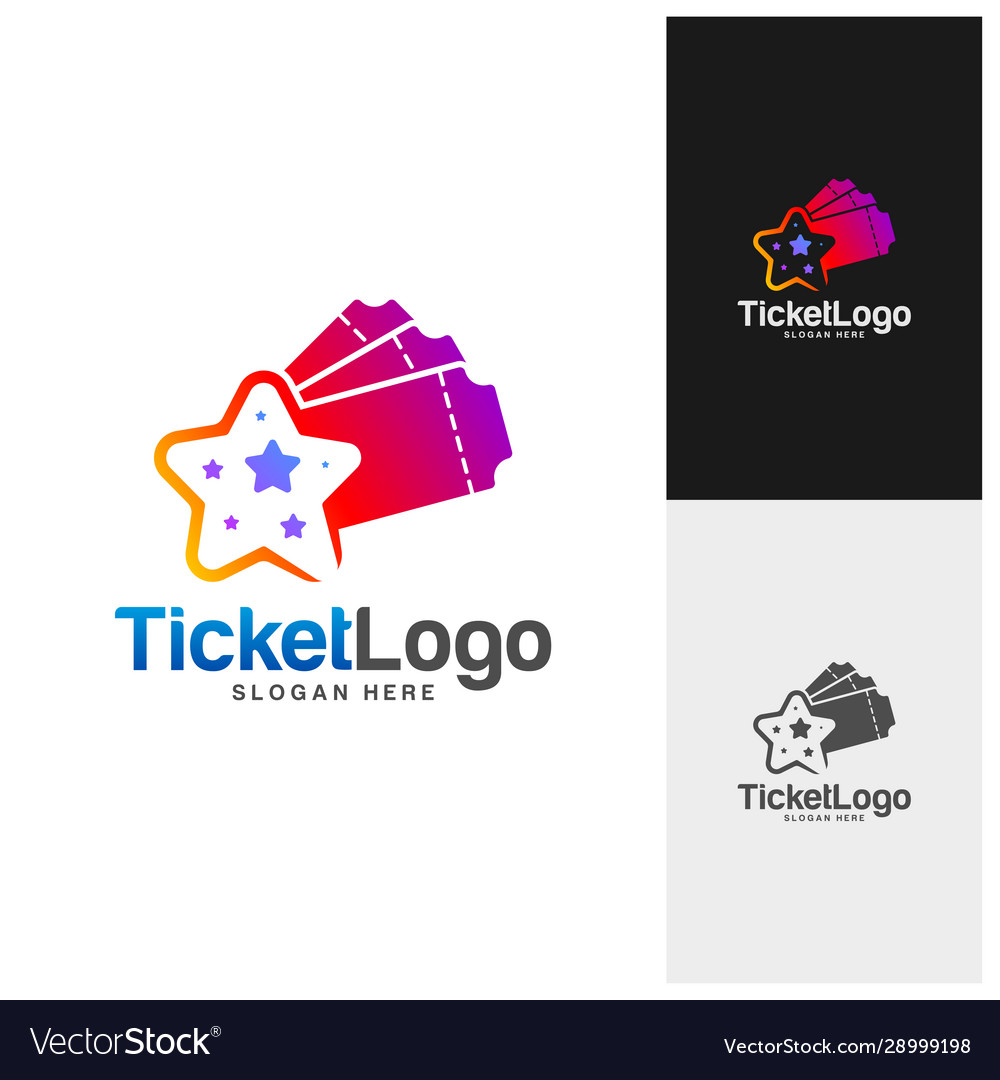 Star ticket logo template design emblem creative