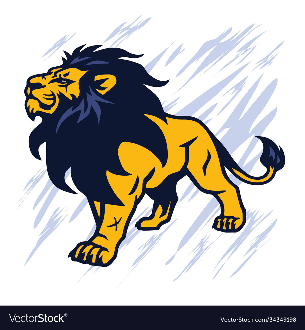 Wild lion standing esport sports mascot Royalty Free Vector