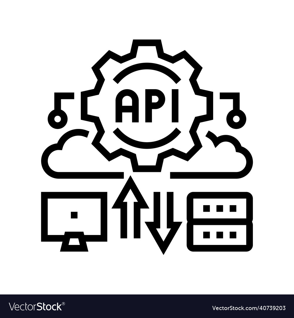 Api digital technology line icon