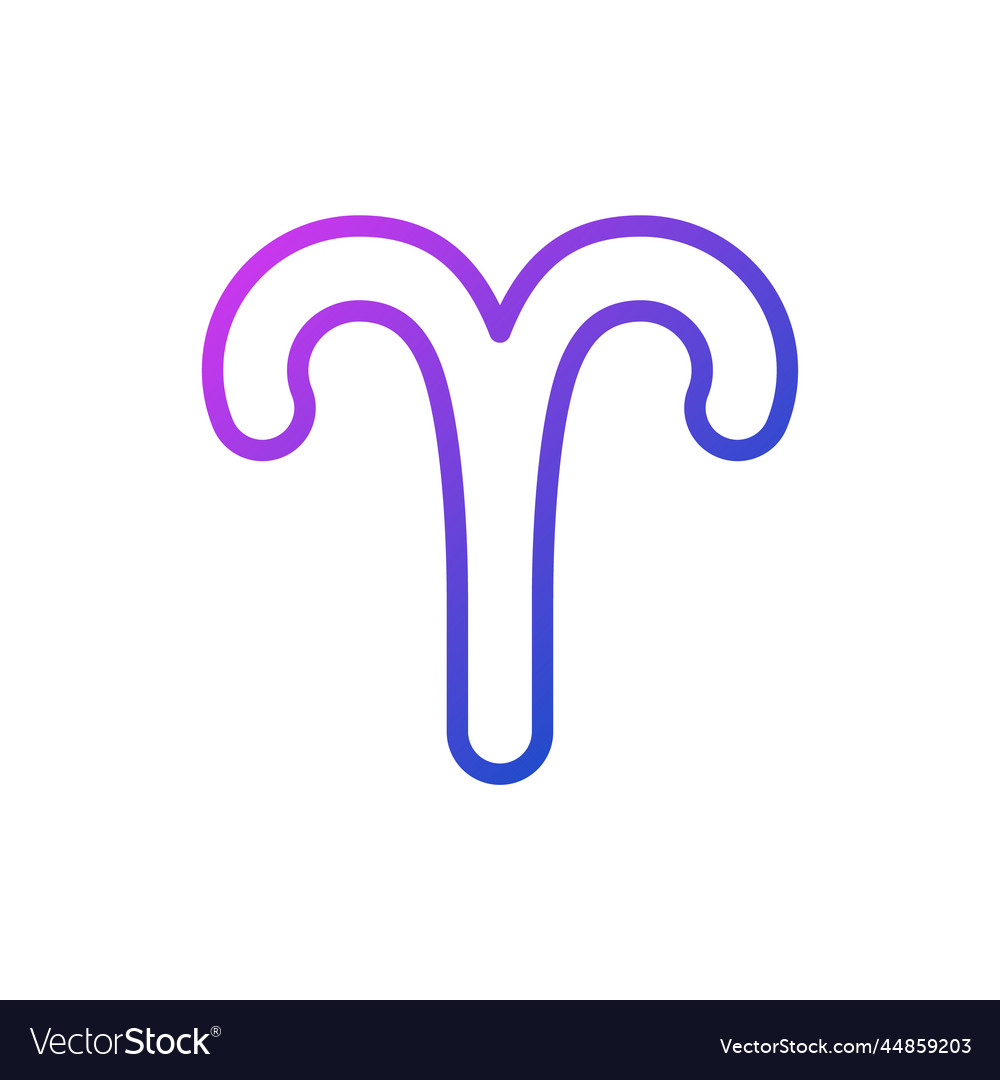 Aries pixel perfect gradient linear icon vector image Aries pixel perfect gradient linear icon