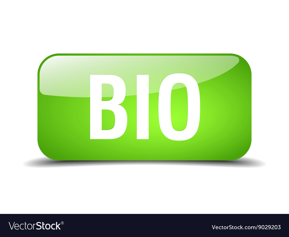 Bio green square 3d realistic isolated web button
