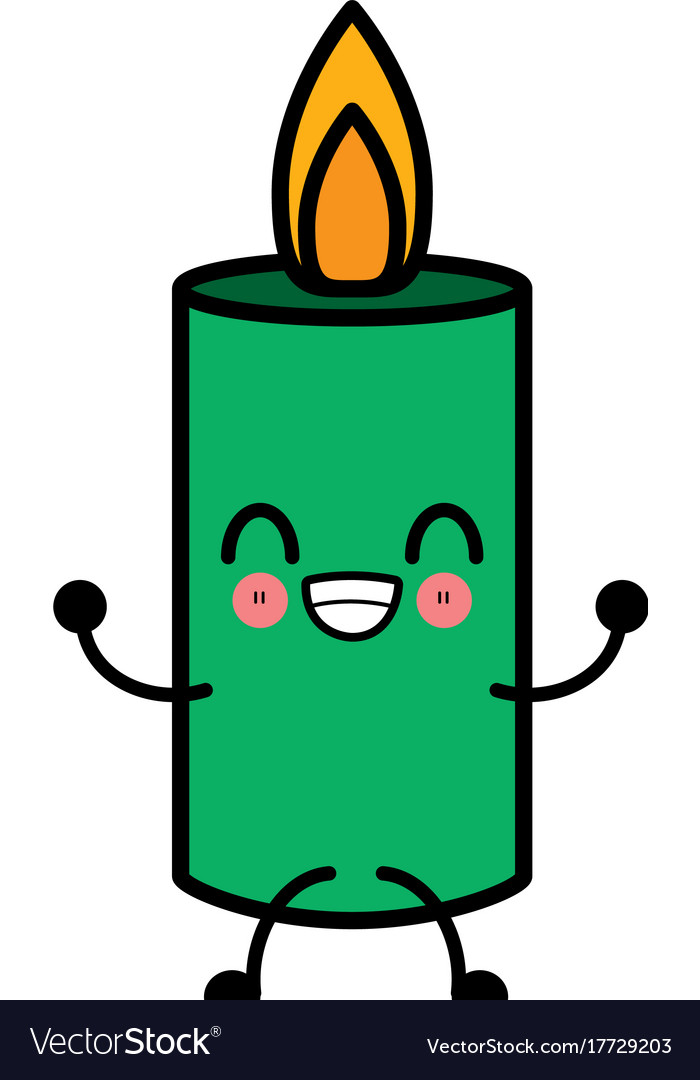 Birthday candle isolated cute kawaii cartoon Vector Image