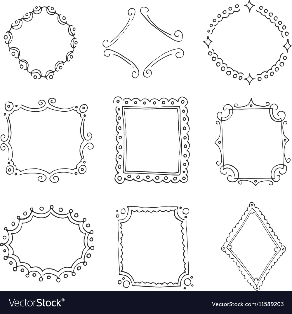 Collection decorative loop frames Royalty Free Vector Image