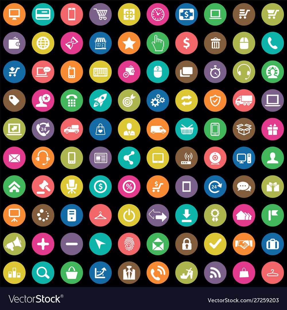 E-commerce 100 icons universal set for web and ui