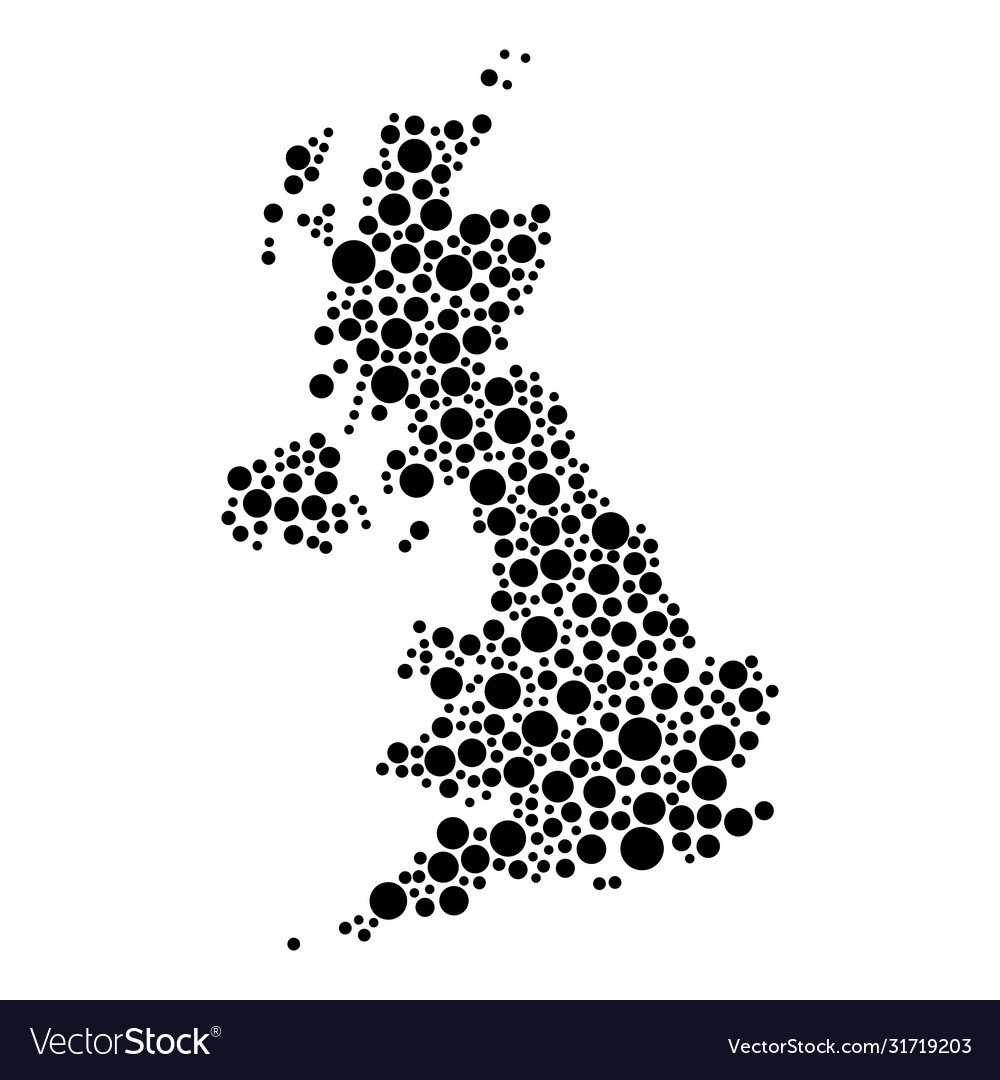 Great britain map from black circles different