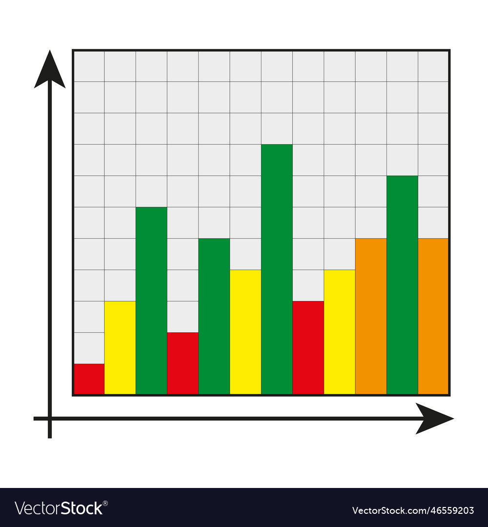 Infographic with colored bars graph data vector image Infographic with colored bars graph data