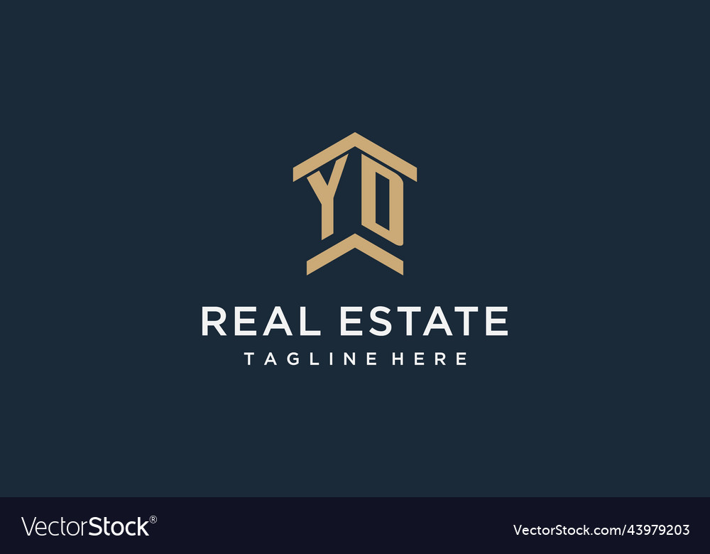 Initial yd logo for real estate with simple Vector Image